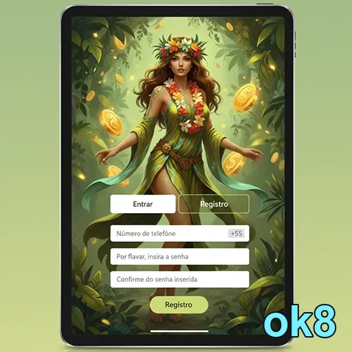 Tela de login do cassino online ok8 com segurança no acesso.
