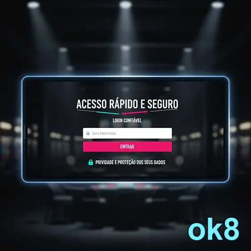 Tela de login para acesso rápido no ok8 com segurança.