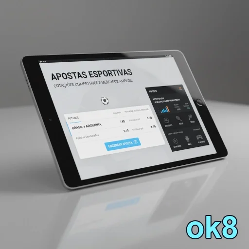 Tela de apostas esportivas do site ok8 em tablet.