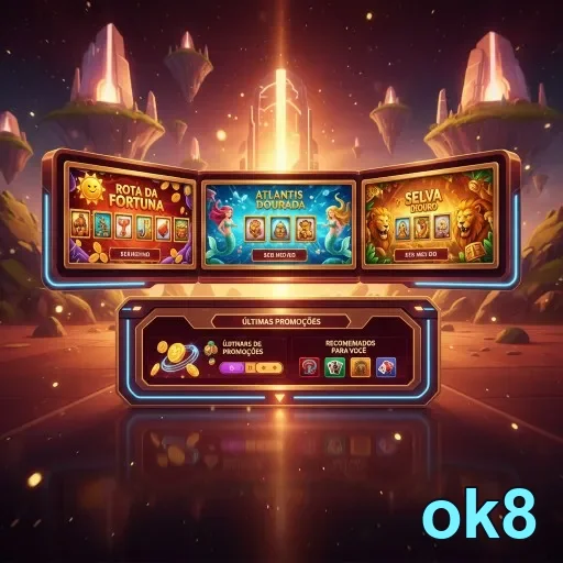 Interface VIP da ok8 com slots Rota da Fortuna e Selva Dourada.