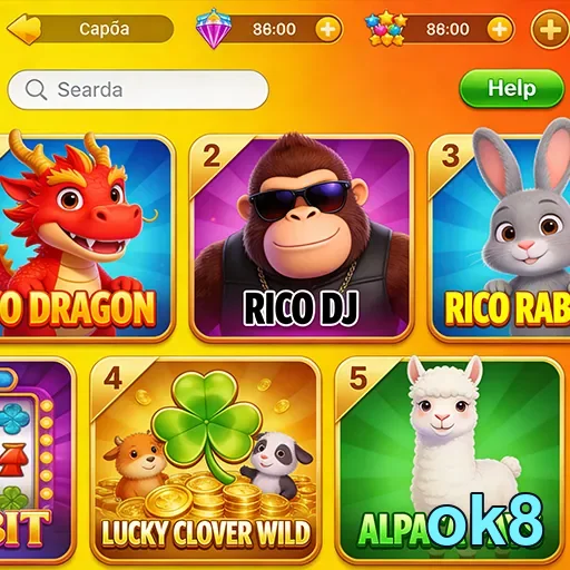 Destaque dos jogos de slots disponíveis na ok8.