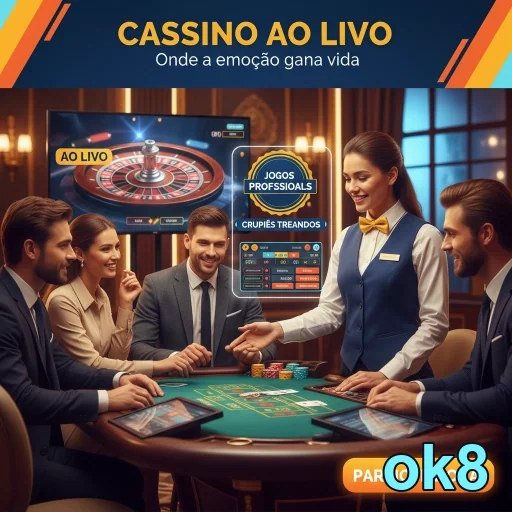 Experiência de cassino ao vivo com crupiês e jogadores, ok8