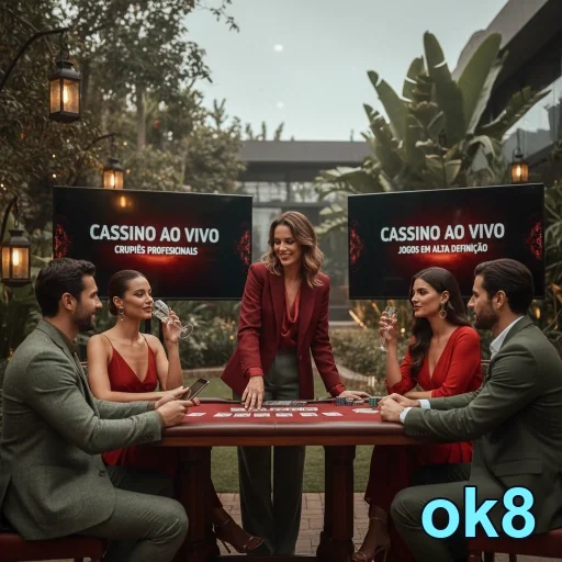 Grupo de pessoas jogando cassino ao vivo no aplicativo ok8.