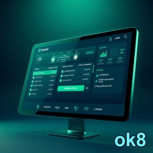 Interface de transações rápidas do site ok8 com dados financeiros.