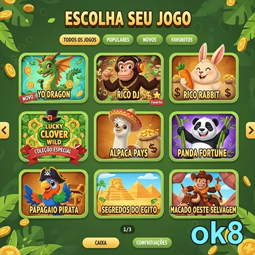 Imagem do app ok8 com jogos e bônus para jogadores VIP.