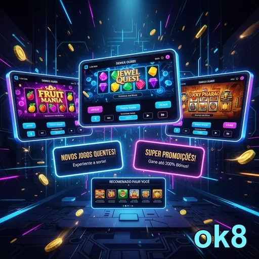 ok8 apresenta fácil acesso a slots e promoções para VIPs.
