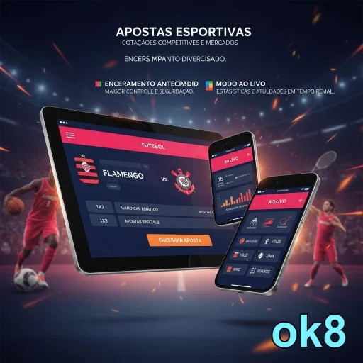 Tela do aplicativo da ok8 mostrando apostas esportivas.