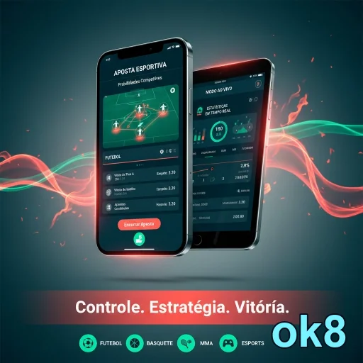 Tela de apostas esportivas no aplicativo ok8 com slots variados.