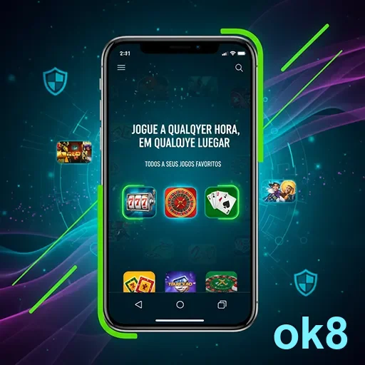 Jogador acessando jogos VIP no celular, site ok8.